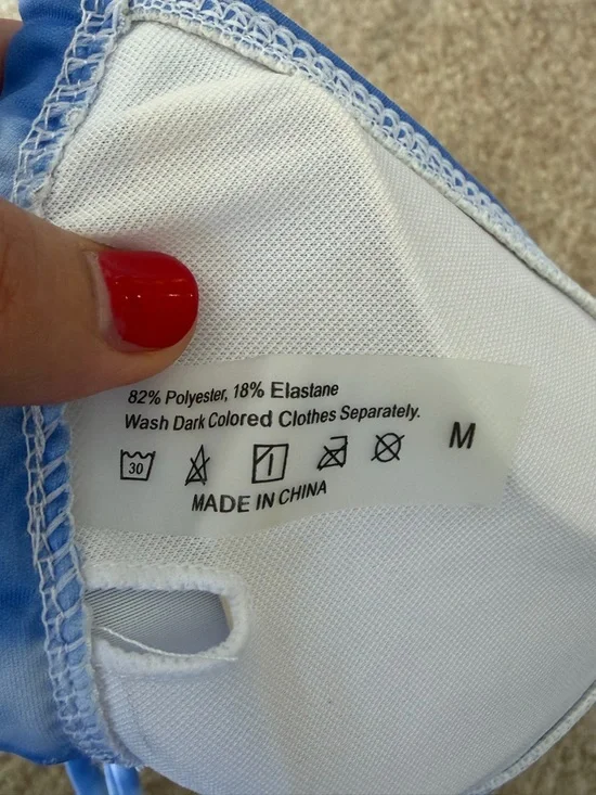 Blue Tie-Dye String Bikini Set - Picture 2 of 4